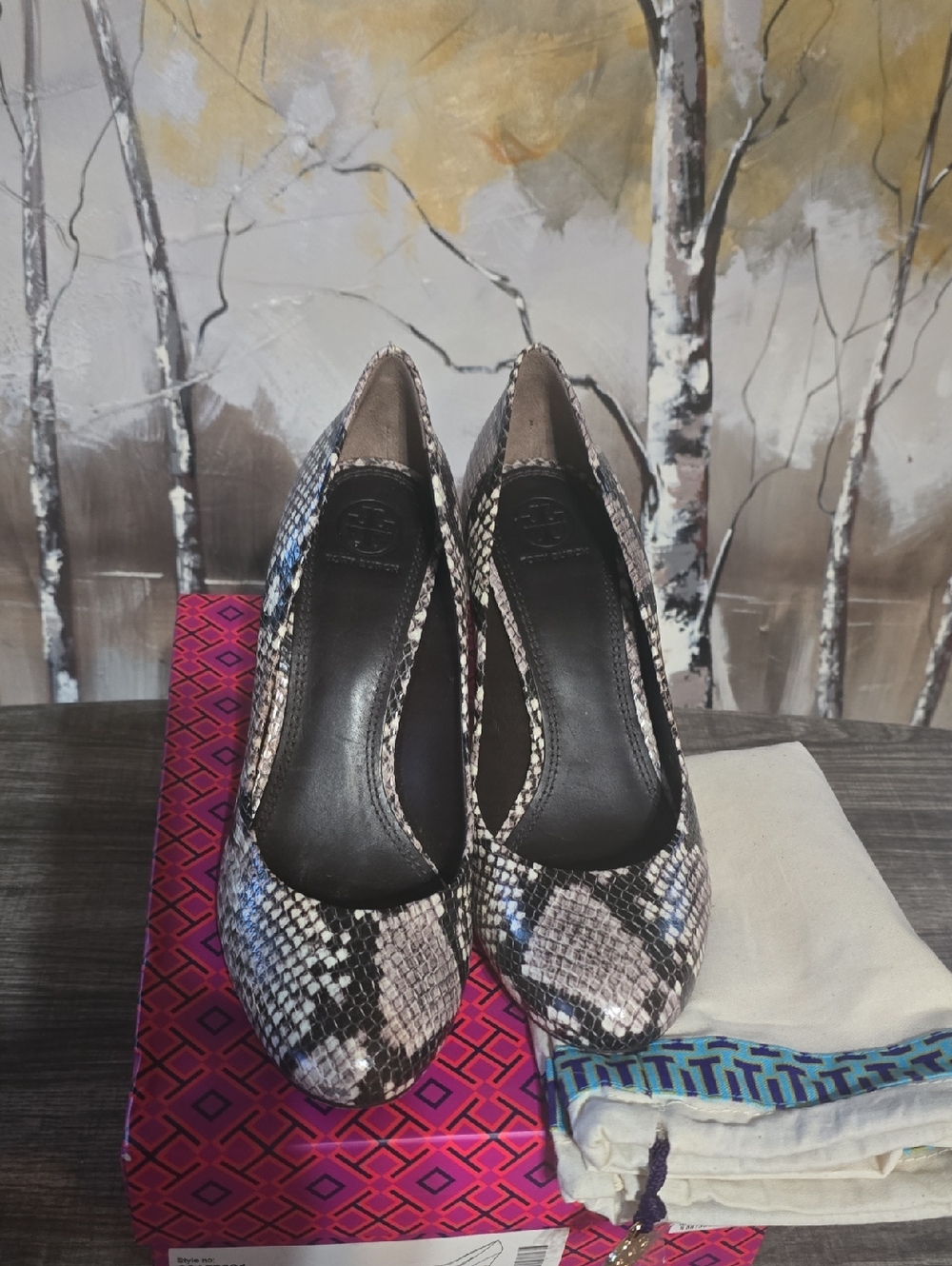 Tory Burch Python-Print Women’s Pump - Neutral Snake